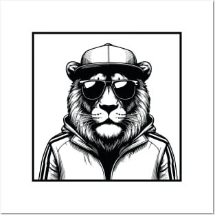 King of the Jungle - Street art Lion / white-black style. Posters and Art